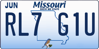 MO license plate RL7G1U