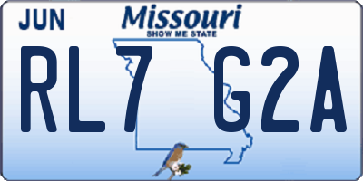 MO license plate RL7G2A