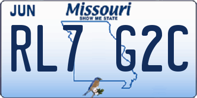MO license plate RL7G2C