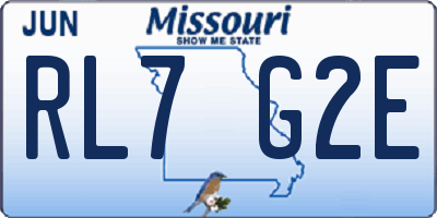 MO license plate RL7G2E