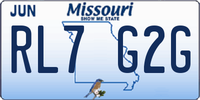 MO license plate RL7G2G