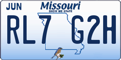 MO license plate RL7G2H