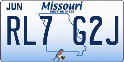 MO license plate RL7G2J