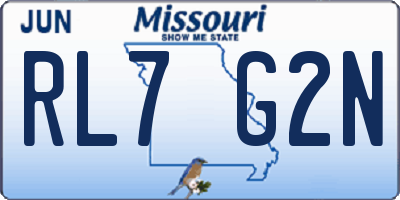 MO license plate RL7G2N