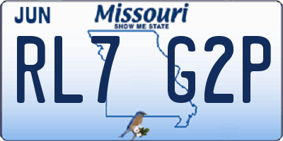 MO license plate RL7G2P