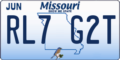 MO license plate RL7G2T