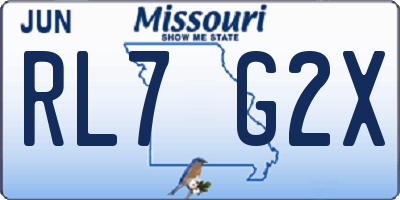 MO license plate RL7G2X