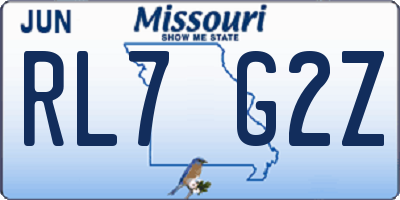 MO license plate RL7G2Z
