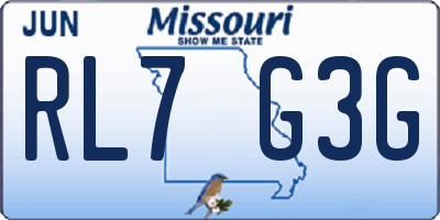 MO license plate RL7G3G