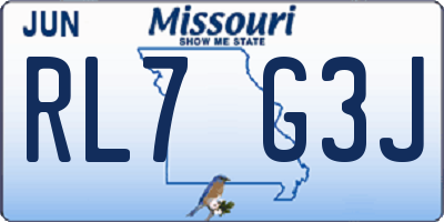 MO license plate RL7G3J