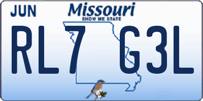 MO license plate RL7G3L