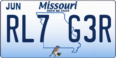 MO license plate RL7G3R
