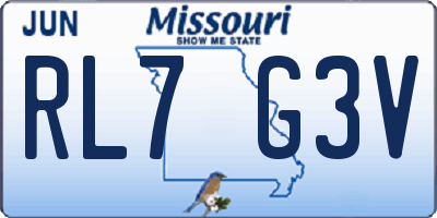 MO license plate RL7G3V