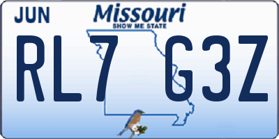 MO license plate RL7G3Z