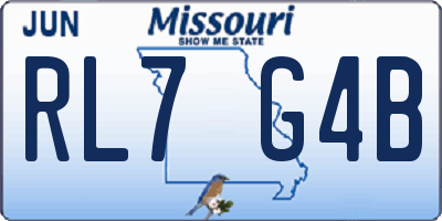 MO license plate RL7G4B