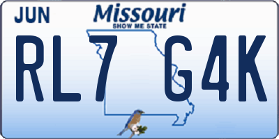 MO license plate RL7G4K