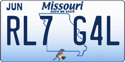 MO license plate RL7G4L