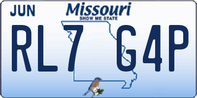 MO license plate RL7G4P