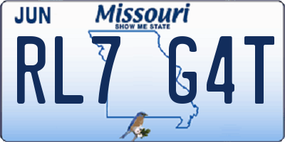 MO license plate RL7G4T