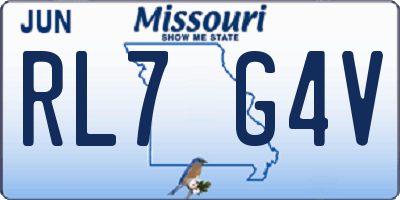 MO license plate RL7G4V