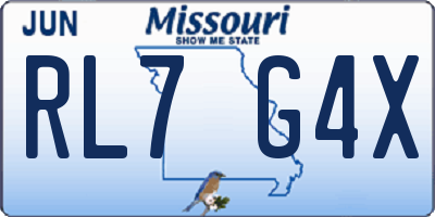 MO license plate RL7G4X