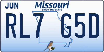 MO license plate RL7G5D