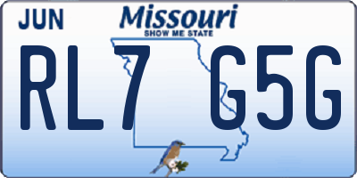 MO license plate RL7G5G