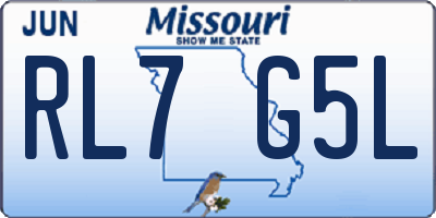 MO license plate RL7G5L