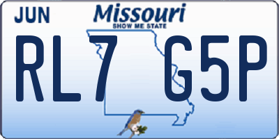 MO license plate RL7G5P