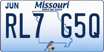 MO license plate RL7G5Q