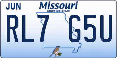 MO license plate RL7G5U