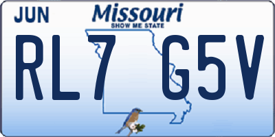 MO license plate RL7G5V