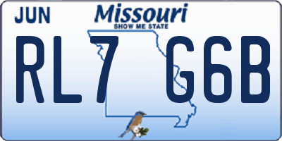 MO license plate RL7G6B