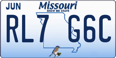 MO license plate RL7G6C