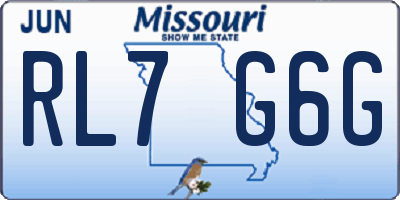 MO license plate RL7G6G