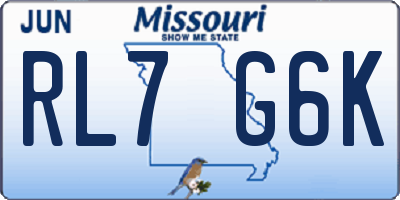 MO license plate RL7G6K