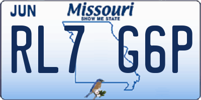 MO license plate RL7G6P