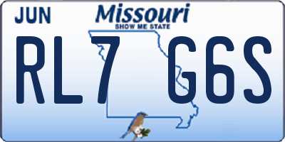 MO license plate RL7G6S