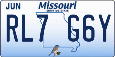 MO license plate RL7G6Y
