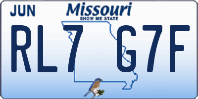 MO license plate RL7G7F