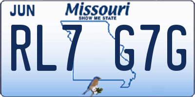 MO license plate RL7G7G