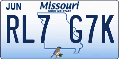 MO license plate RL7G7K