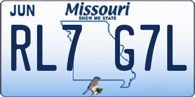 MO license plate RL7G7L