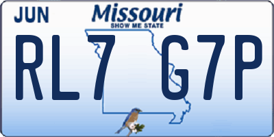 MO license plate RL7G7P