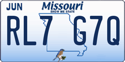 MO license plate RL7G7Q