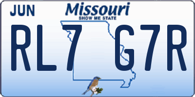 MO license plate RL7G7R