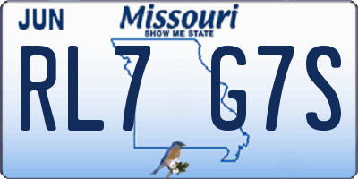 MO license plate RL7G7S
