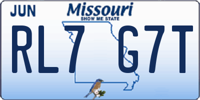 MO license plate RL7G7T