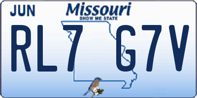 MO license plate RL7G7V