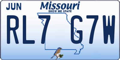 MO license plate RL7G7W